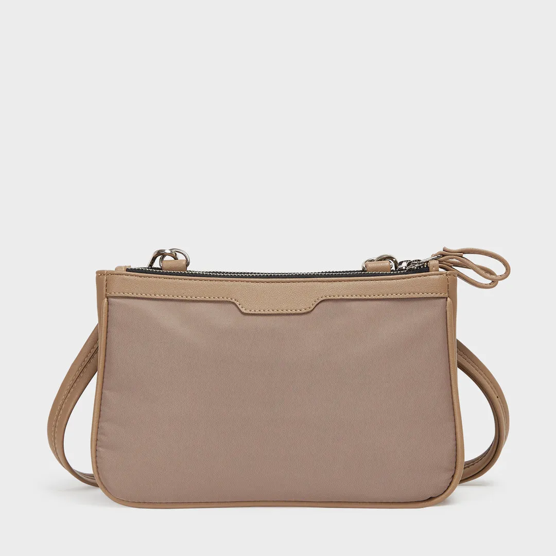 AMSTERDAM SATEEN NYLON SLING BAG BEIGE