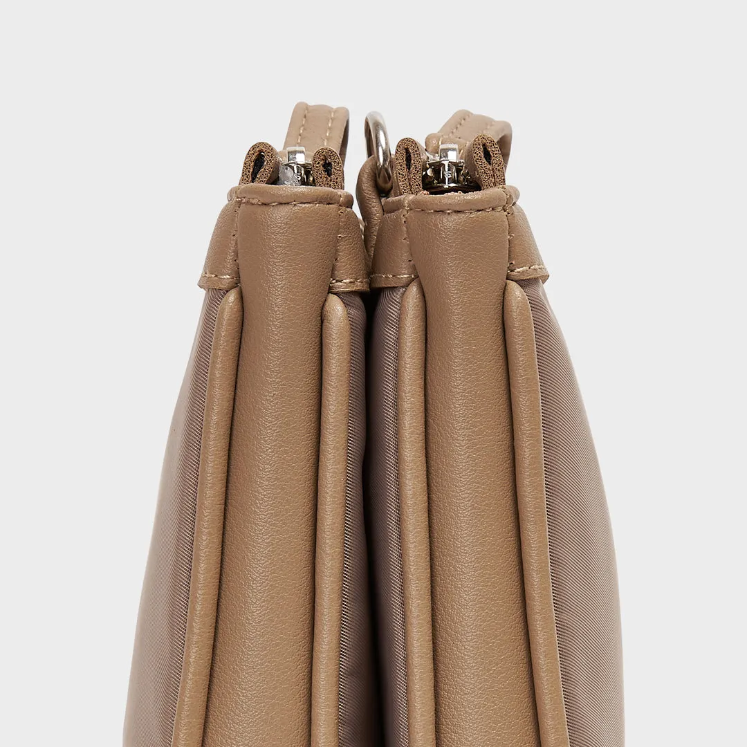 AMSTERDAM SATEEN NYLON SLING BAG BEIGE