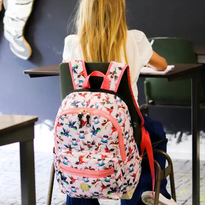 Birds Backpack L Soft pink