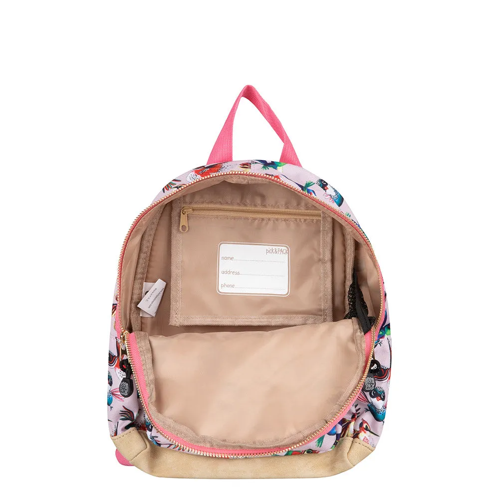 Birds Backpack S Soft pink