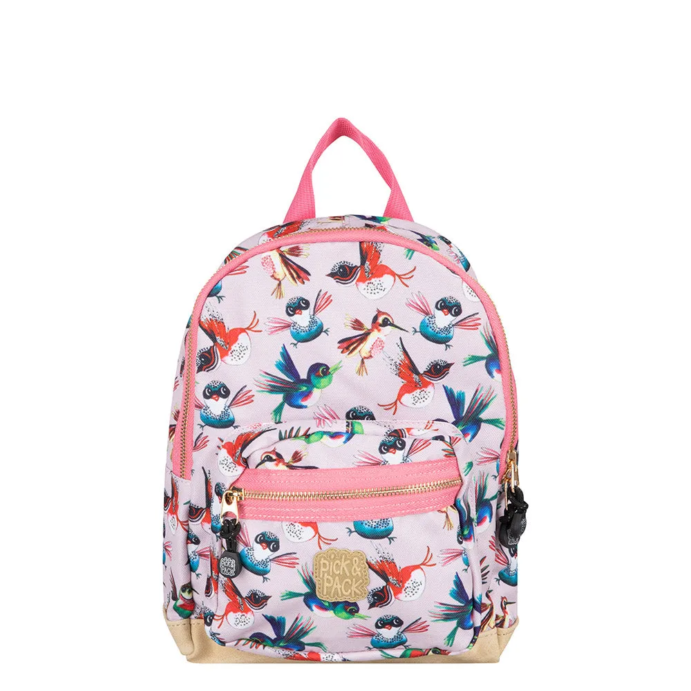 Birds Backpack S Soft pink