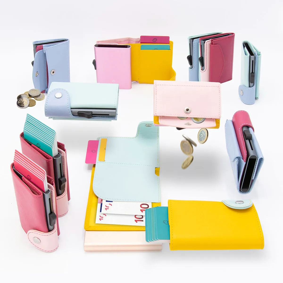 C-Secure RFID Leather Coin Wallet / Cardholder