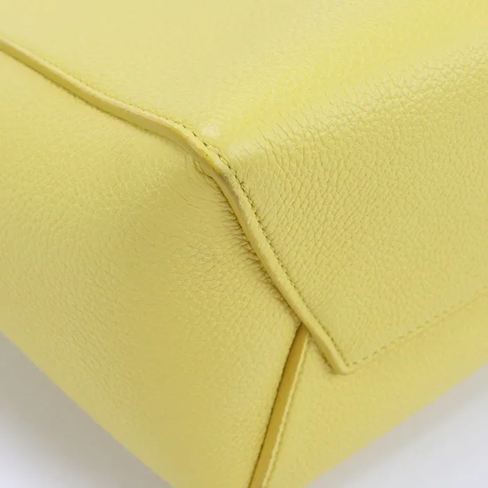 CELINE 17830 03AH Shoulder Bag Sangle Bucket Bag Small leather yellow Women