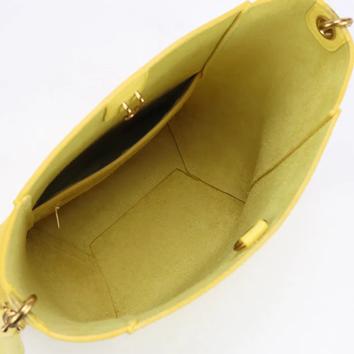 CELINE 17830 03AH Shoulder Bag Sangle Bucket Bag Small leather yellow Women
