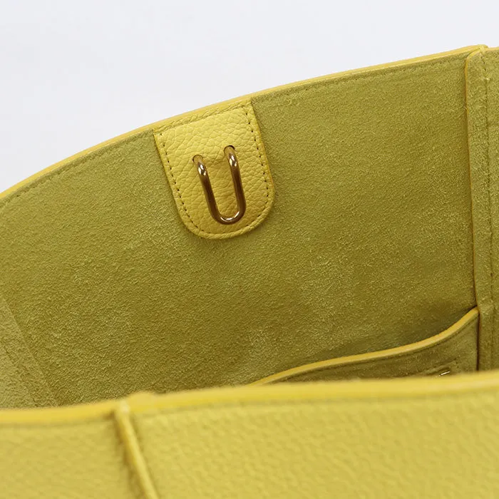 CELINE 17830 03AH Shoulder Bag Sangle Bucket Bag Small leather yellow Women