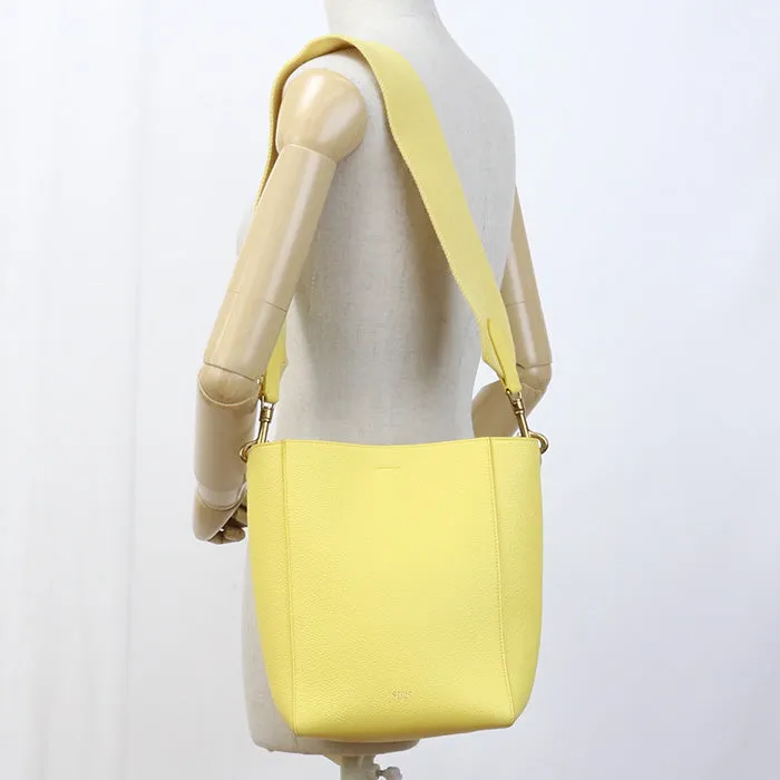 CELINE 17830 03AH Shoulder Bag Sangle Bucket Bag Small leather yellow Women