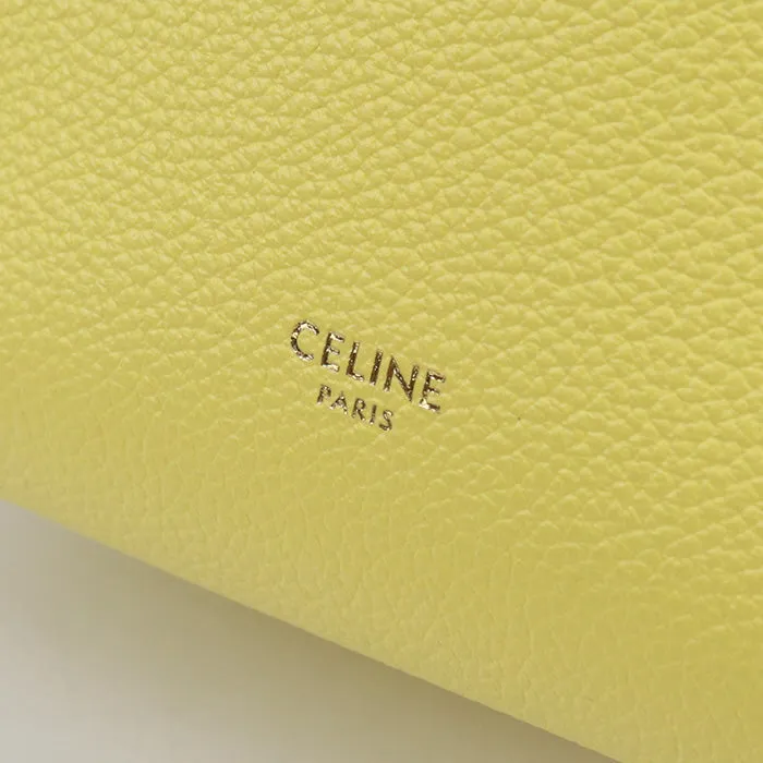 CELINE 17830 03AH Shoulder Bag Sangle Bucket Bag Small leather yellow Women