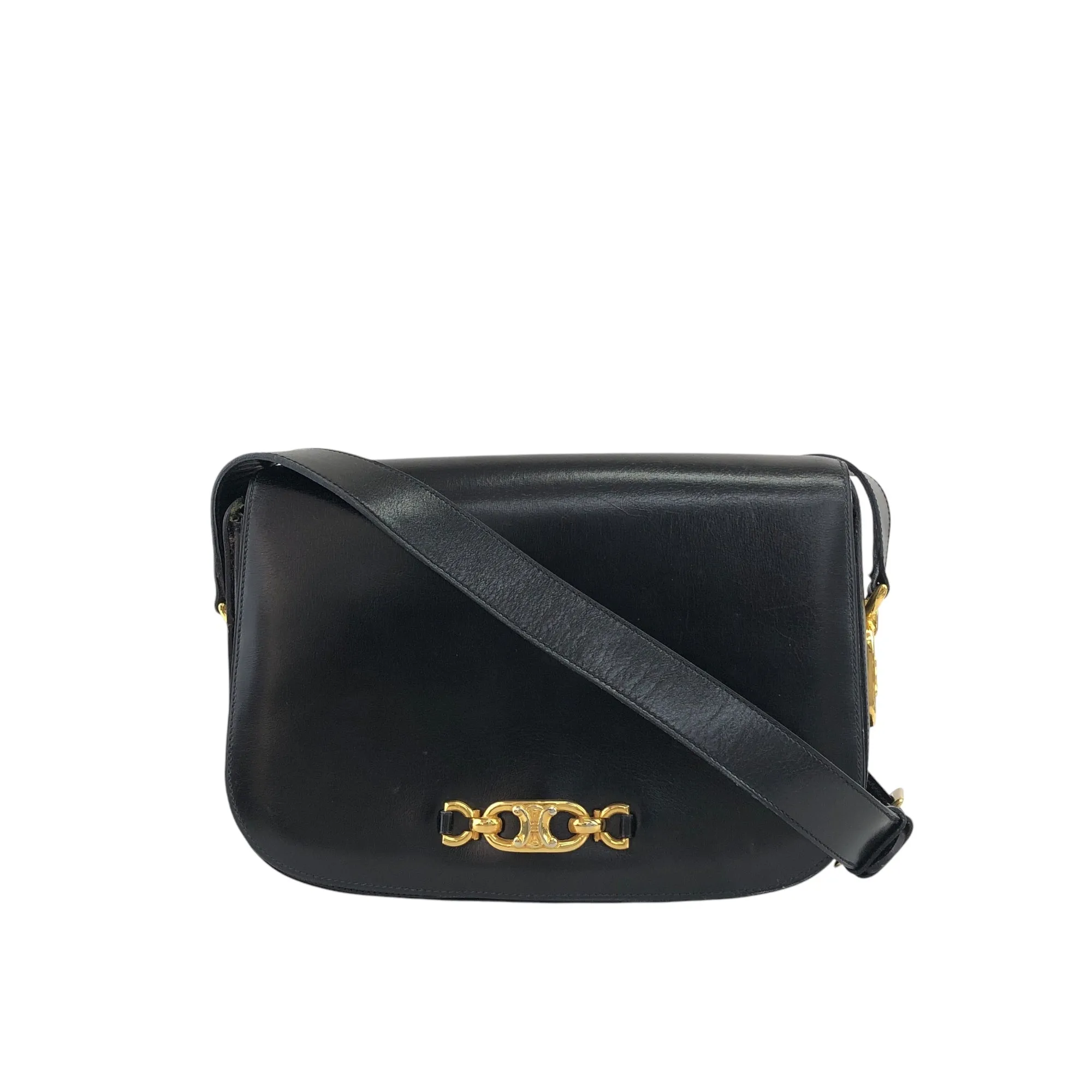 CELINE Blason Shoulder bag Black Vintage fxkh5k