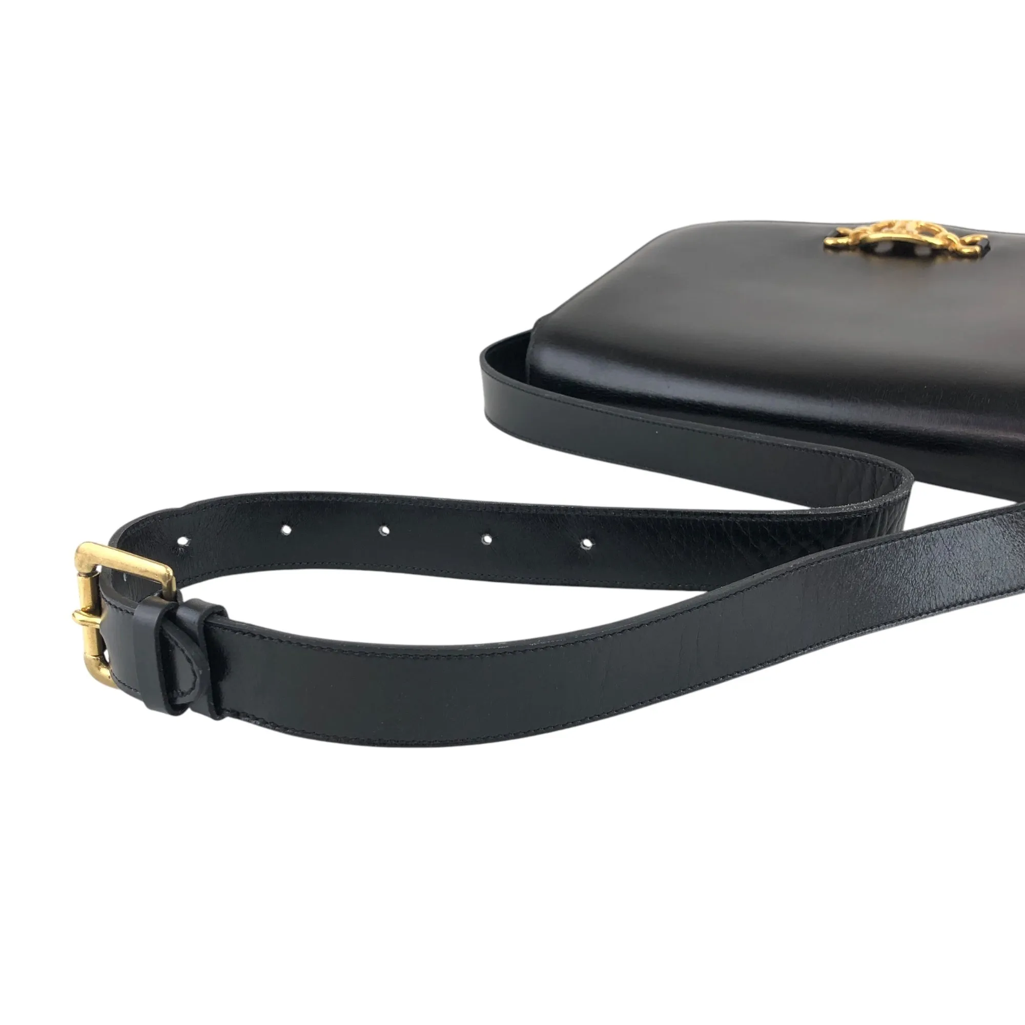 CELINE Blason Shoulder bag Black Vintage fxkh5k
