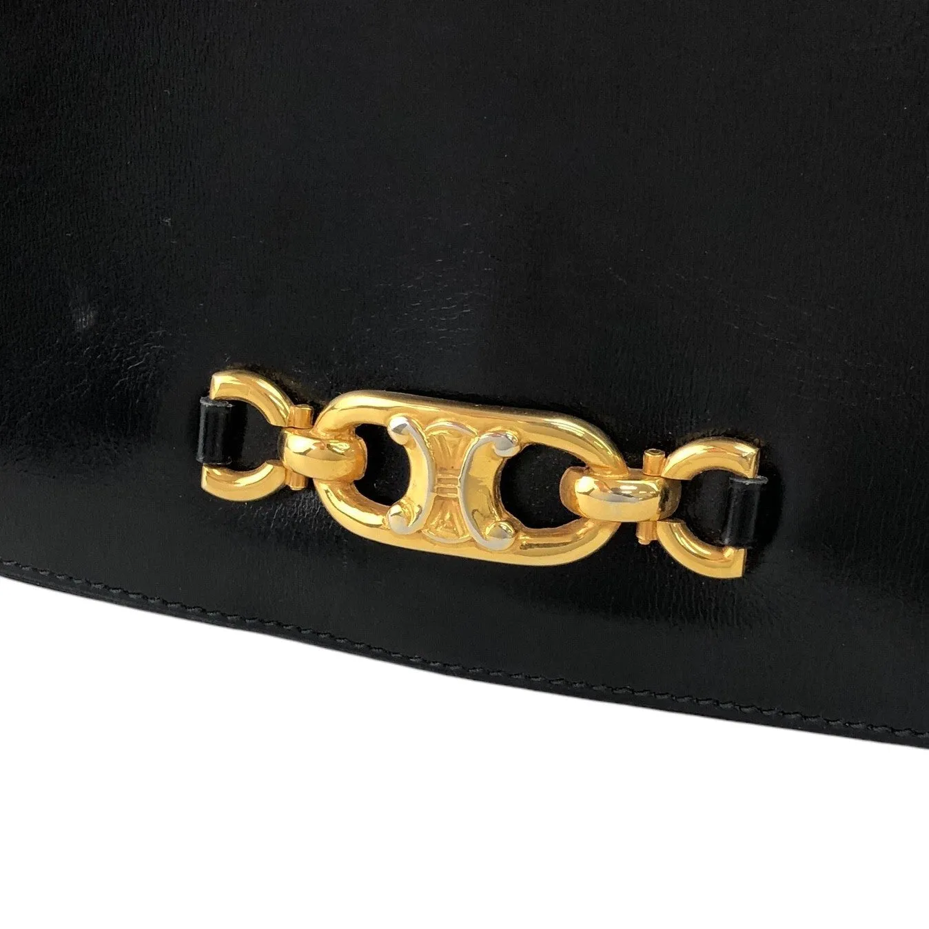 CELINE Blason Shoulder bag Black Vintage fxkh5k