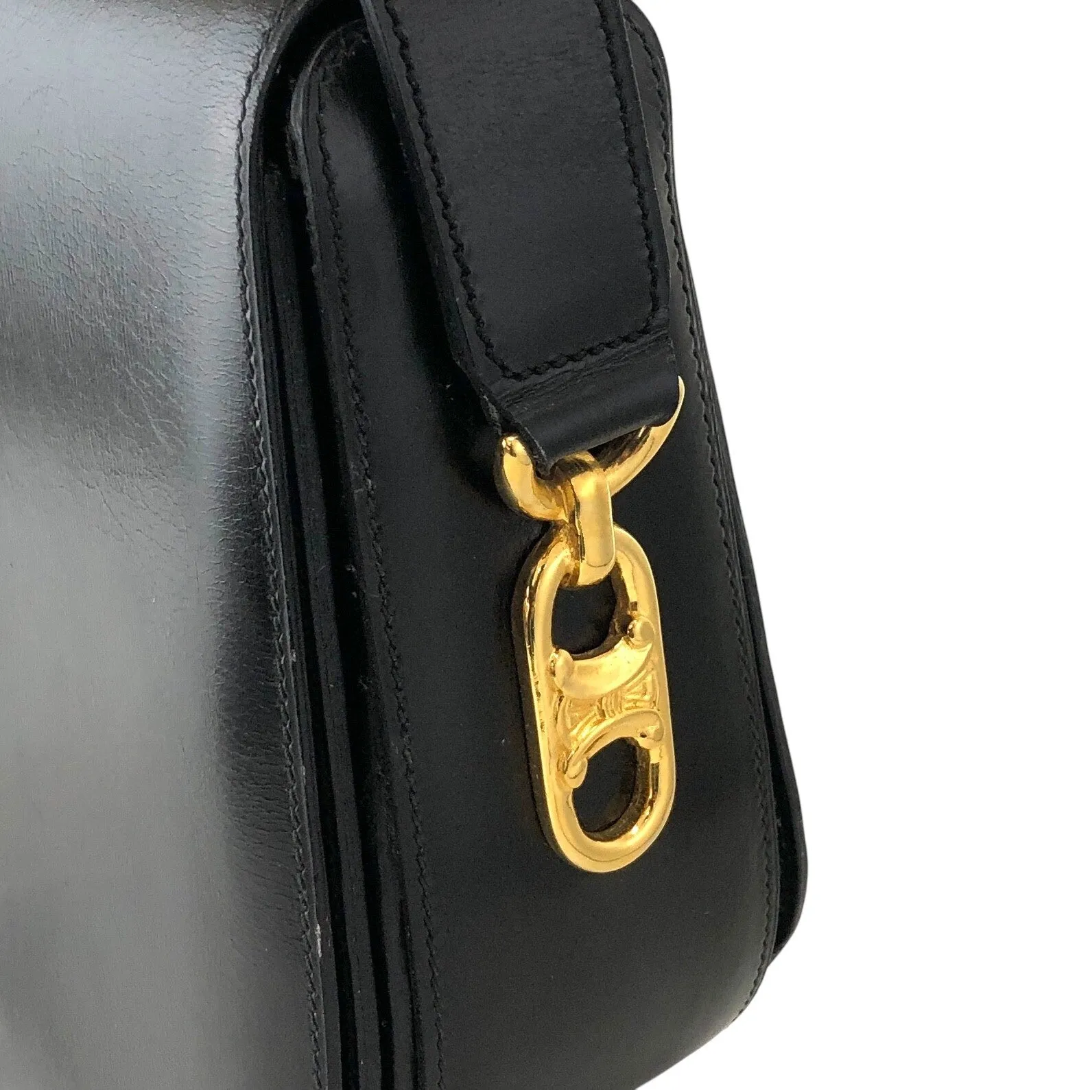 CELINE Blason Shoulder bag Black Vintage fxkh5k