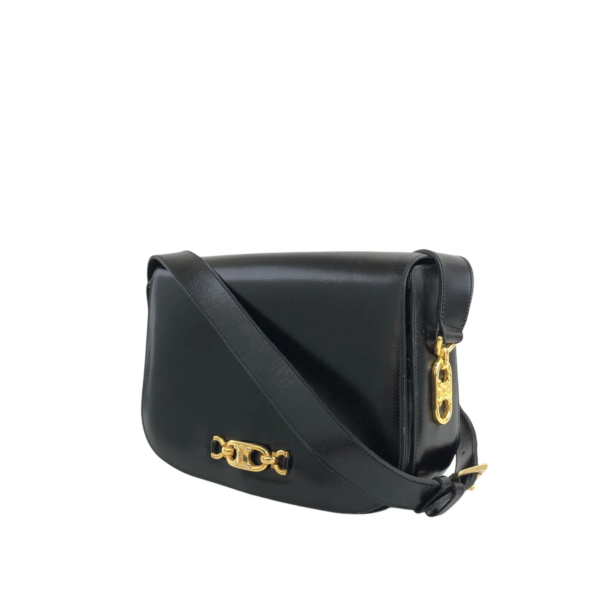 CELINE Blason Shoulder bag Black Vintage fxkh5k