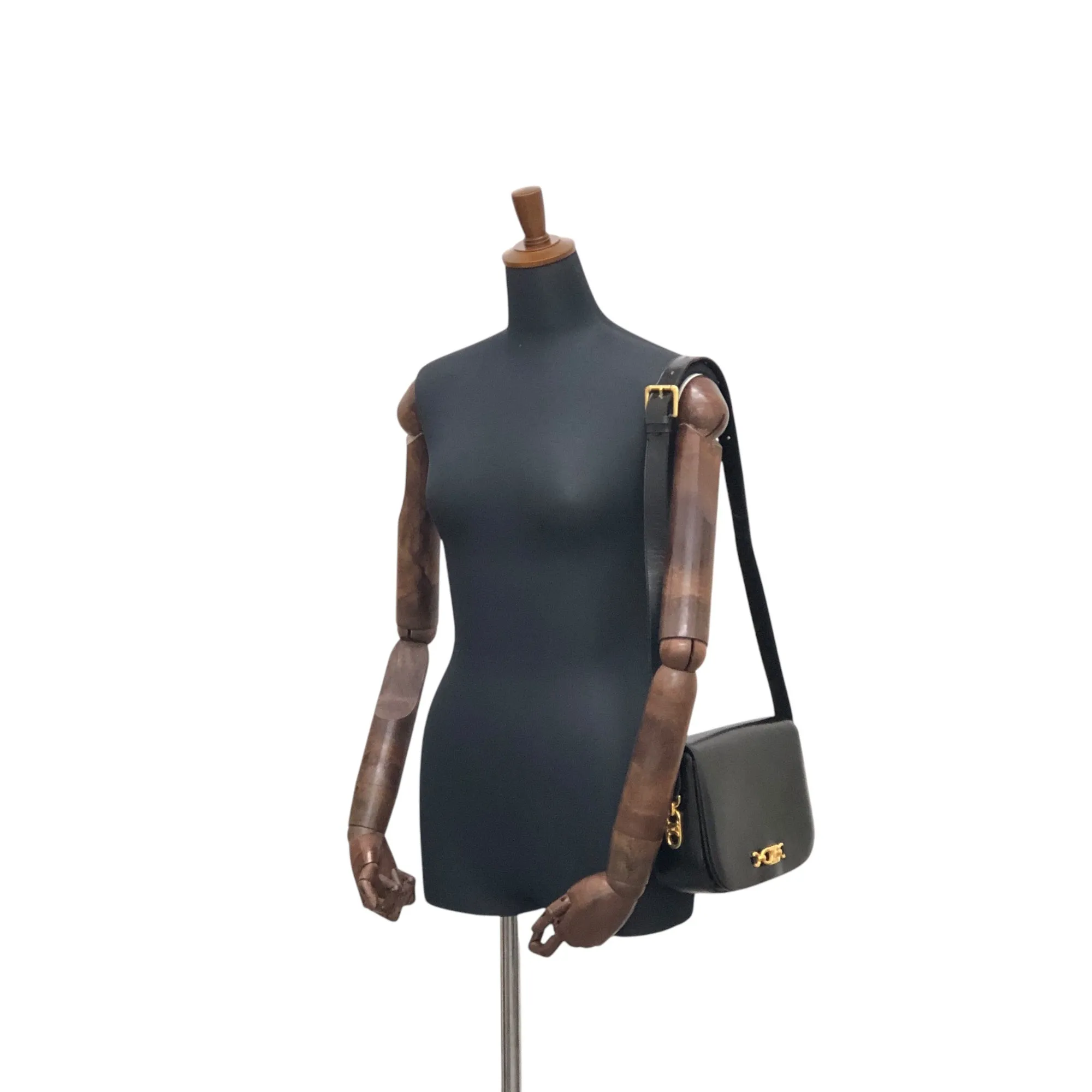 CELINE Blason Shoulder bag Black Vintage fxkh5k