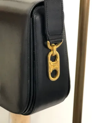 CELINE Blason Shoulder bag Black Vintage fxkh5k