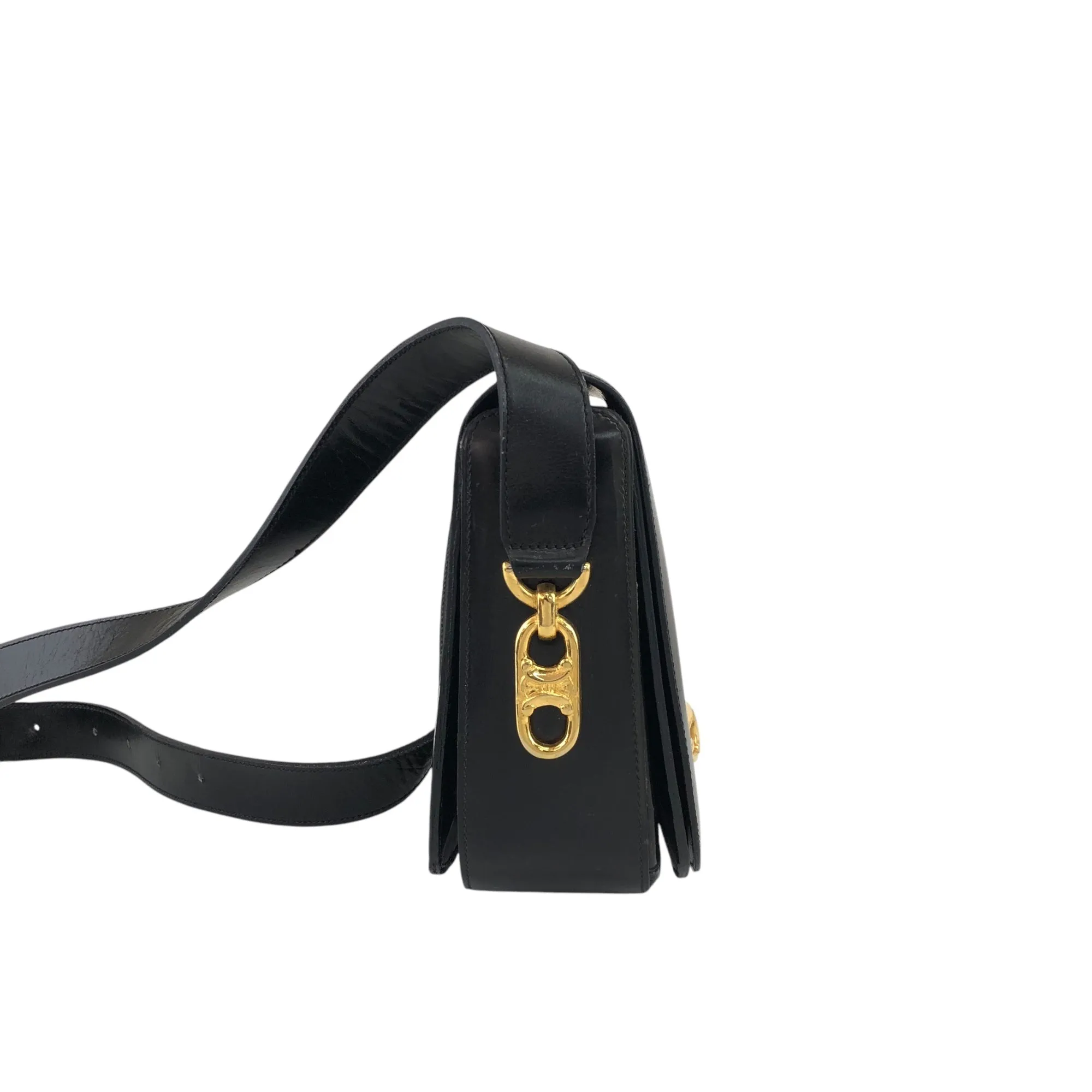 CELINE Blason Shoulder bag Black Vintage fxkh5k