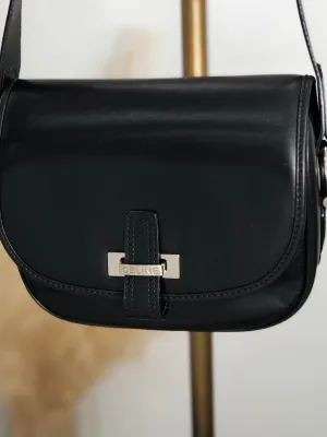 CELINE Front Buckle Shoulder bag Black Vintage 3nhdaw