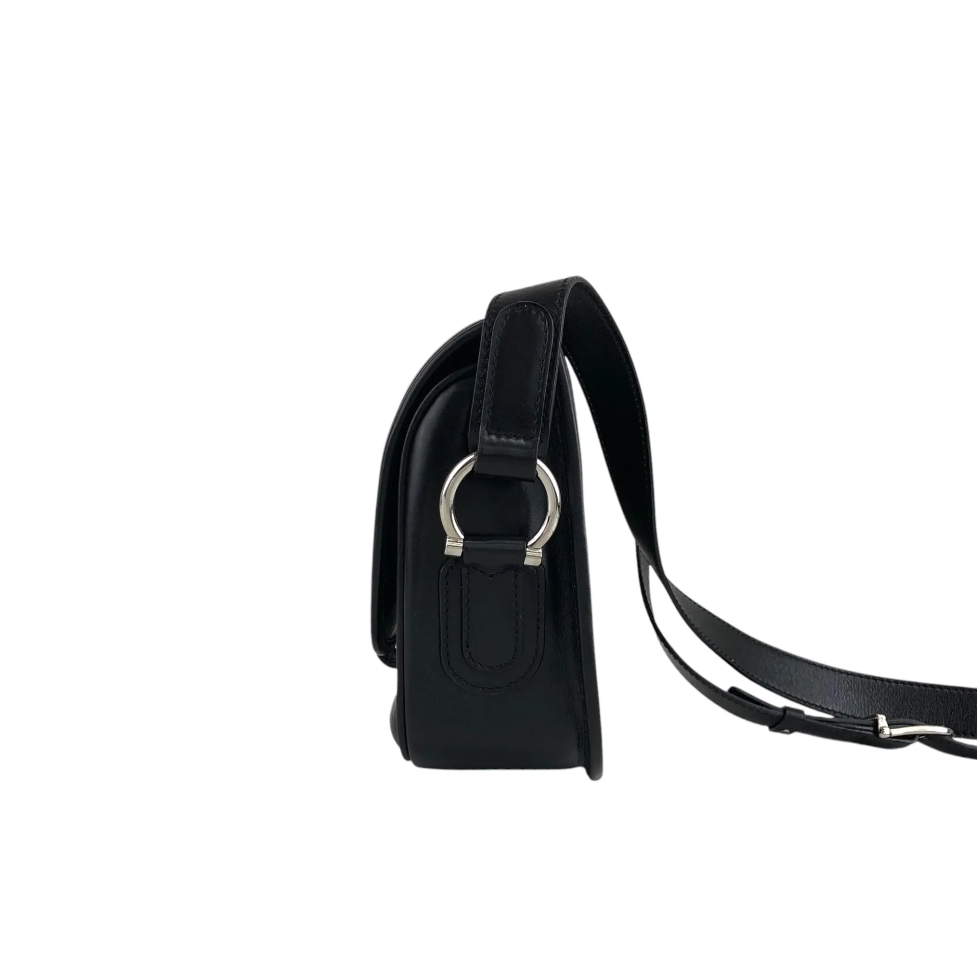 CELINE Front Buckle Shoulder bag Black Vintage 3nhdaw