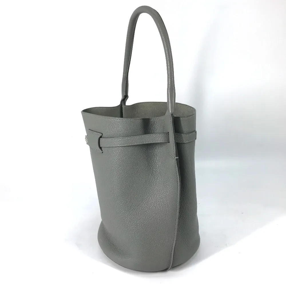 CELINE Handbag 187243 leather gray Shoulder bag with pouch Big bag Bucket Women Used