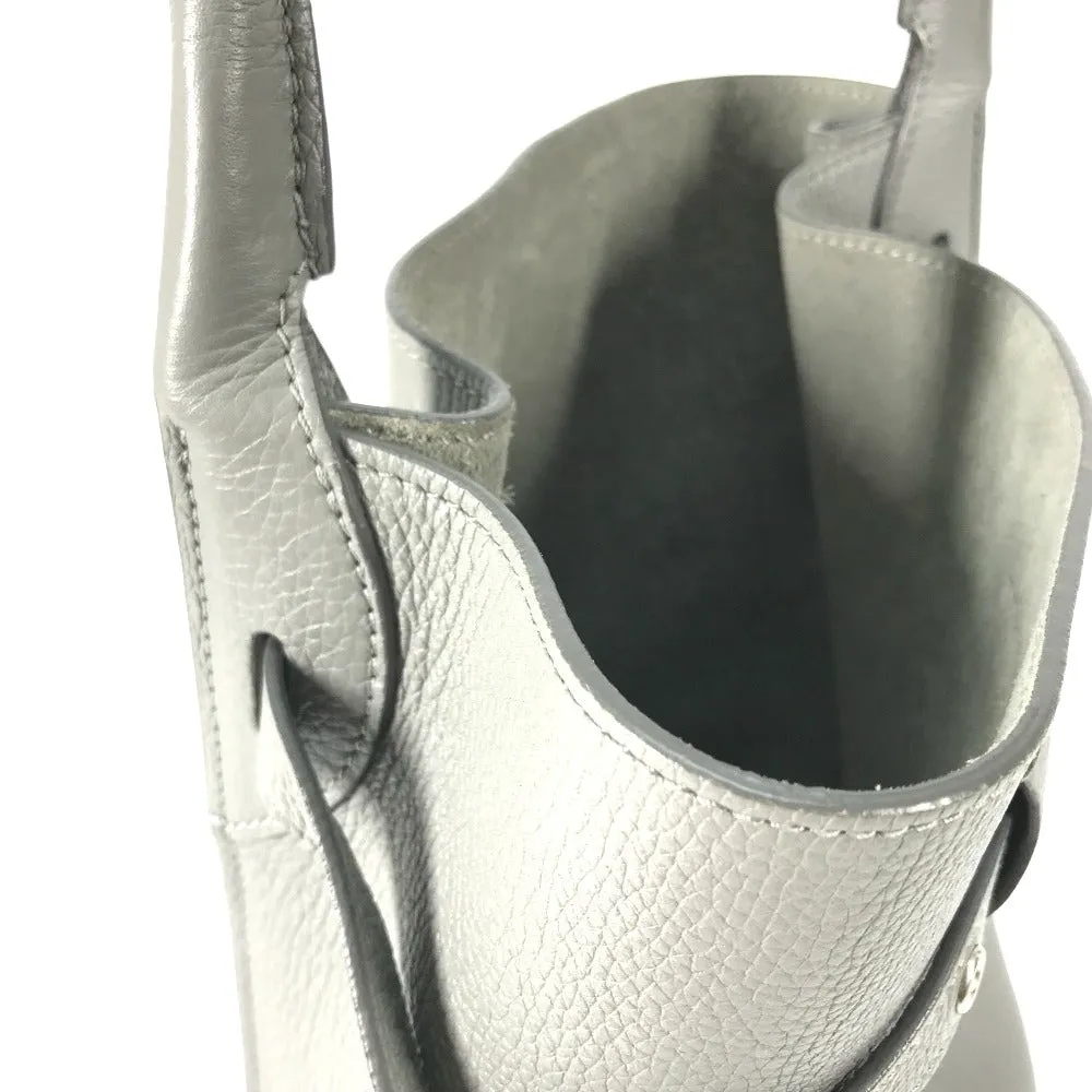CELINE Handbag 187243 leather gray Shoulder bag with pouch Big bag Bucket Women Used