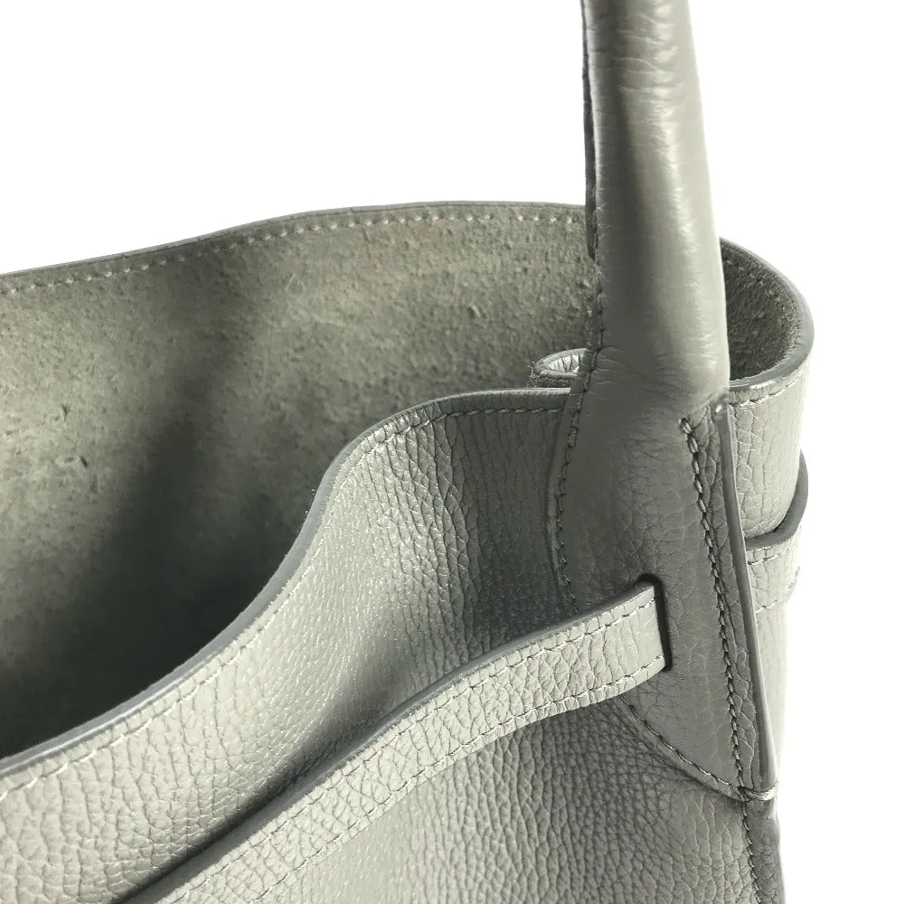 CELINE Handbag 187243 leather gray Shoulder bag with pouch Big bag Bucket Women Used