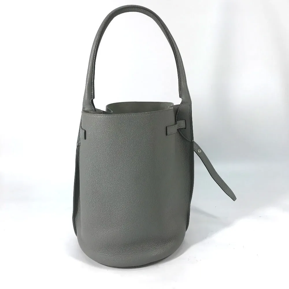 CELINE Handbag 187243 leather gray Shoulder bag with pouch Big bag Bucket Women Used