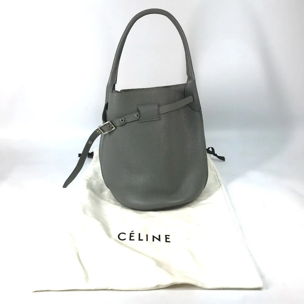 CELINE Handbag 187243 leather gray Shoulder bag with pouch Big bag Bucket Women Used