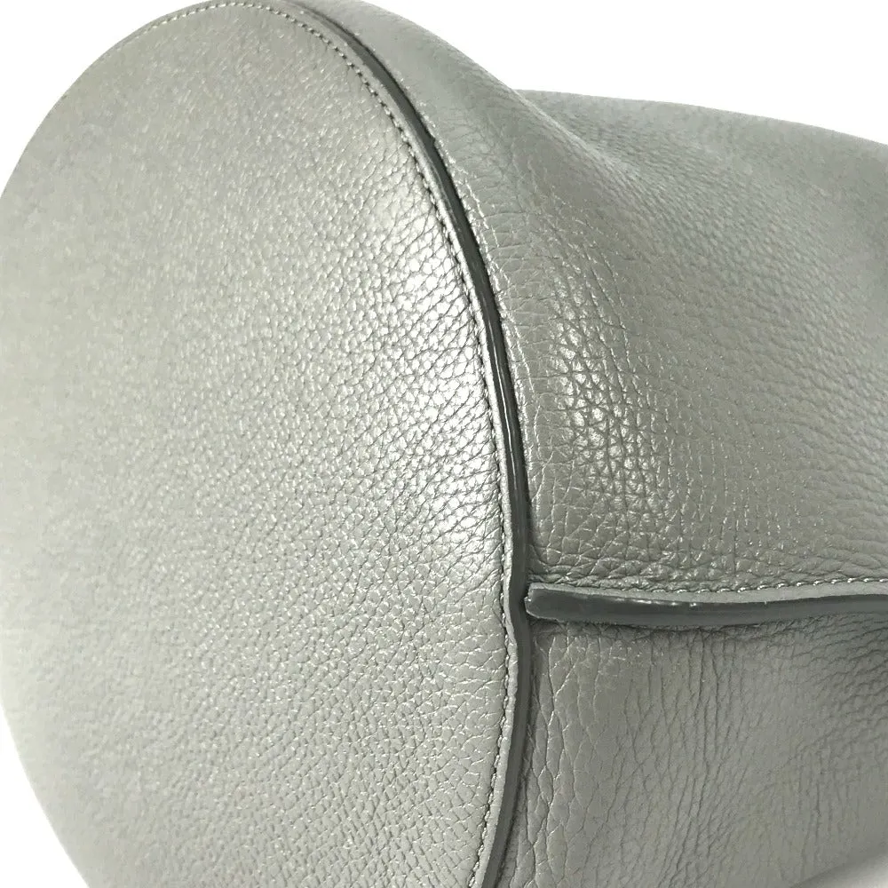 CELINE Handbag 187243 leather gray Shoulder bag with pouch Big bag Bucket Women Used