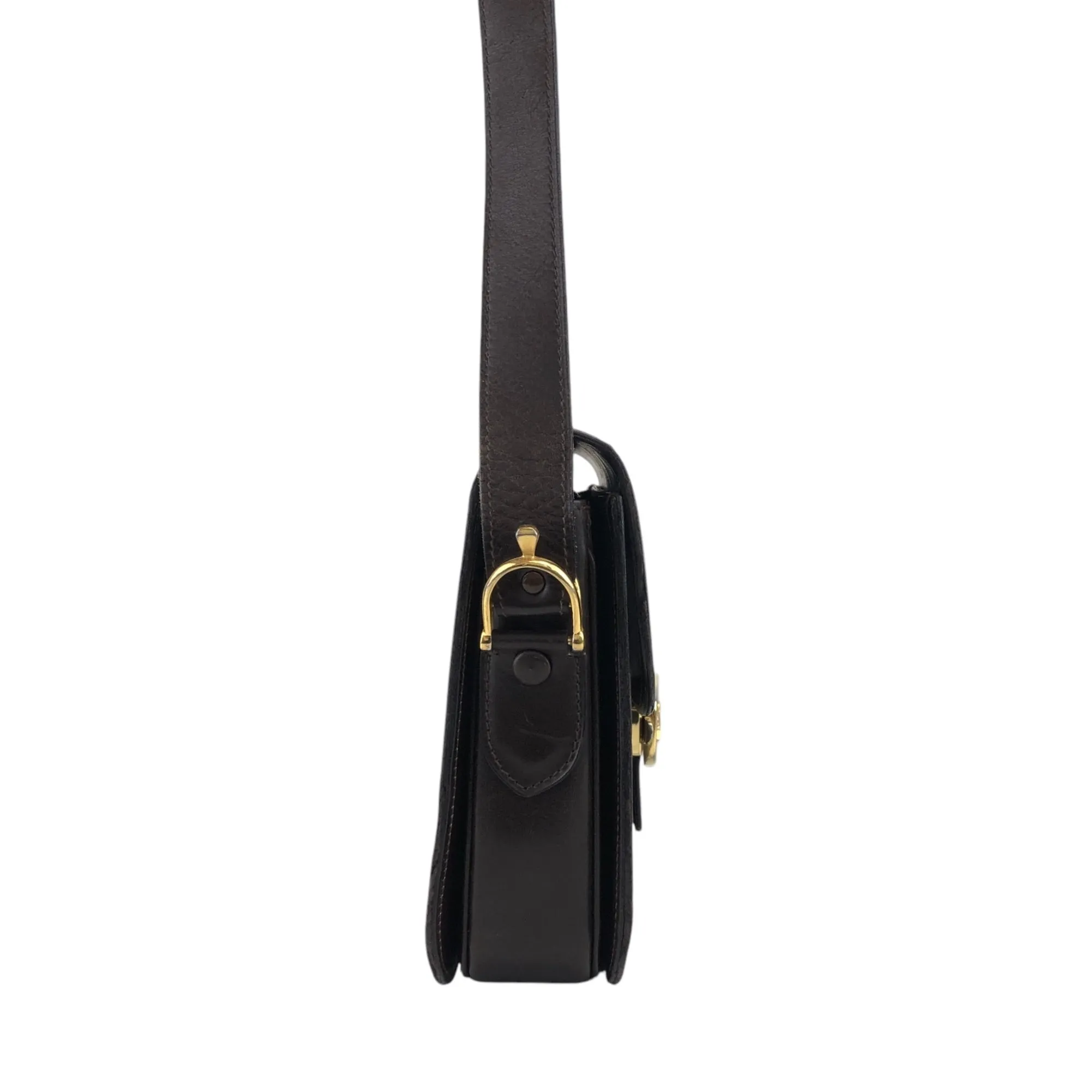 CELINE Horse Carriage Shoulder bag Brown Vintage 2cihe5