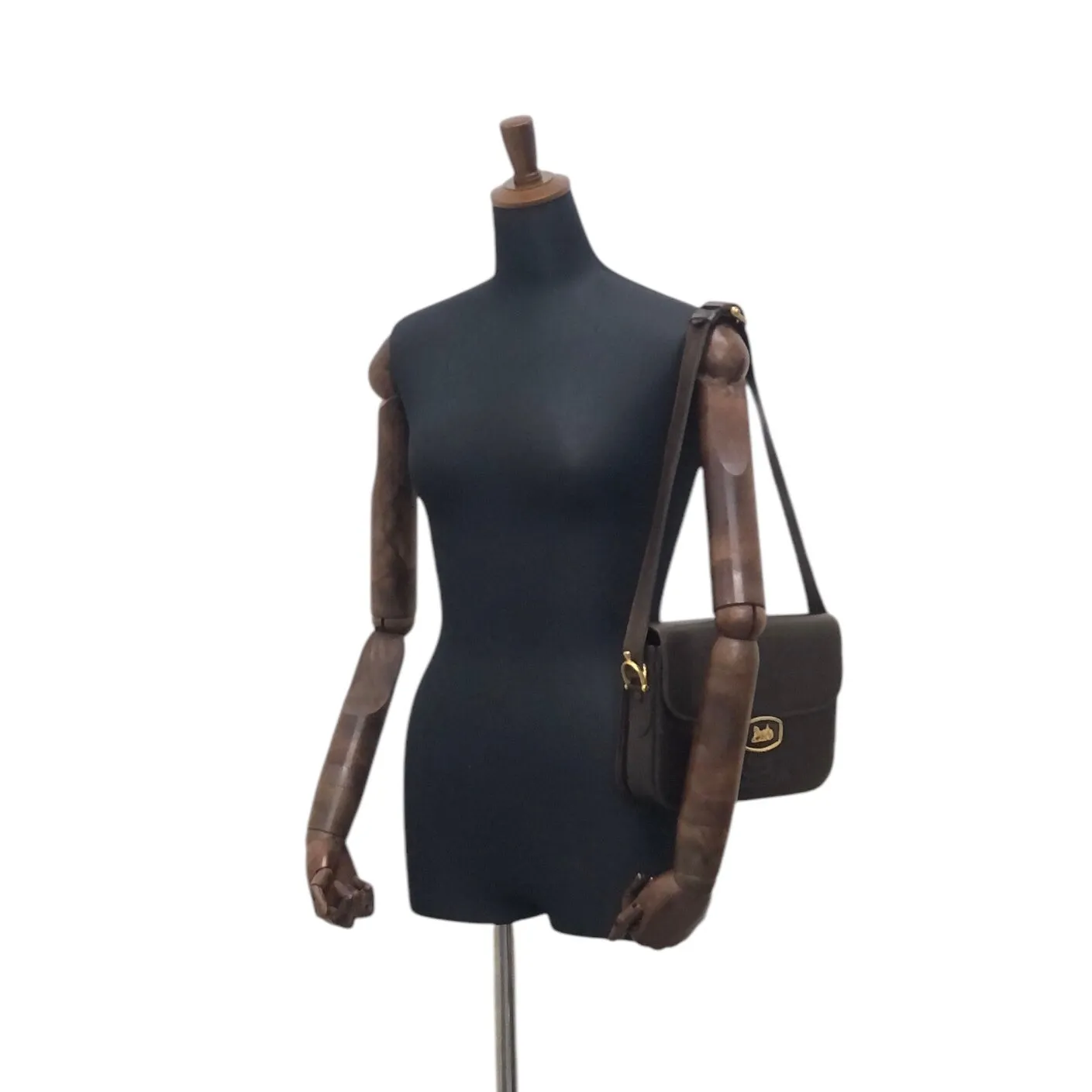 CELINE Horse Carriage Shoulder bag Brown Vintage 2cihe5