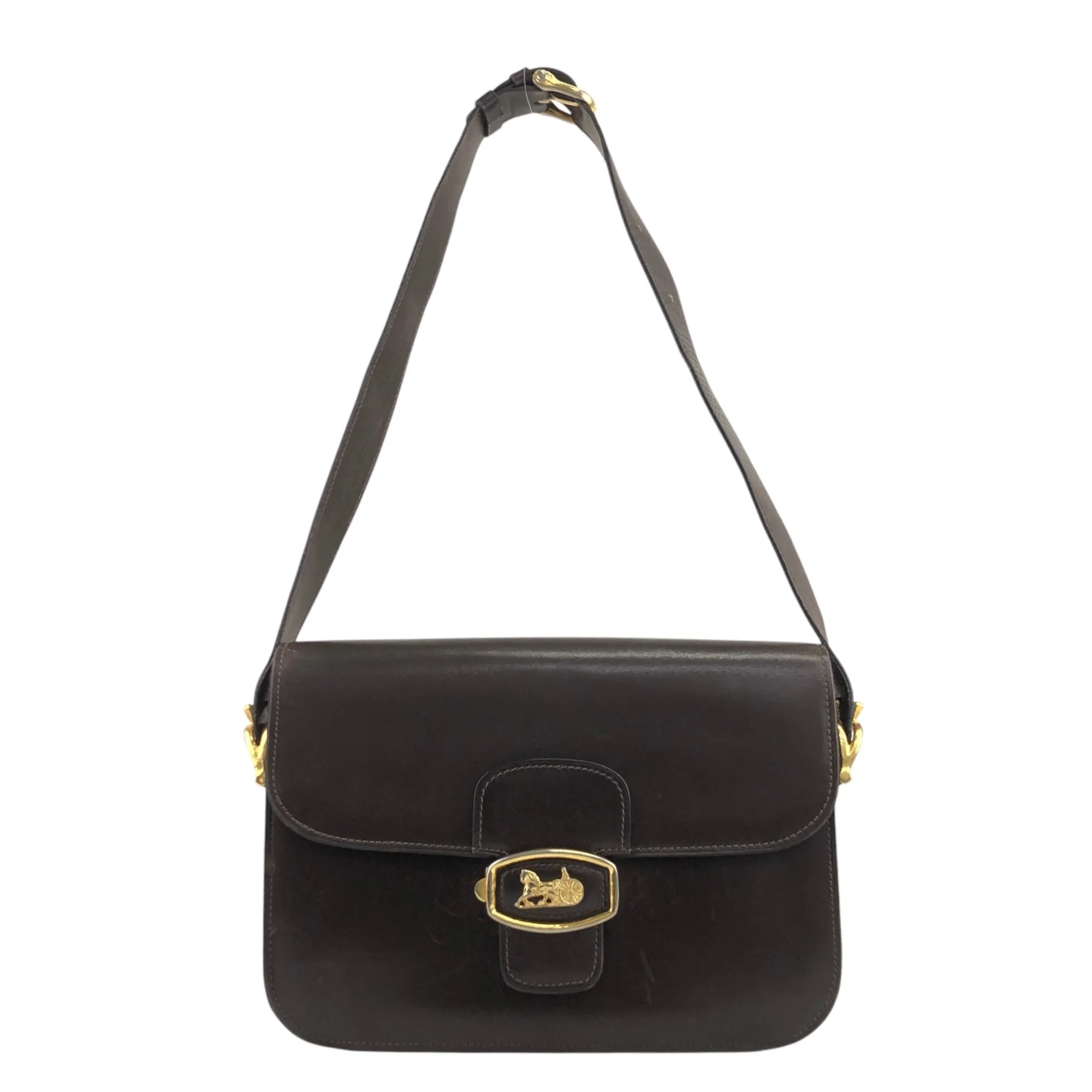 CELINE Horse Carriage Shoulder bag Brown Vintage 2cihe5