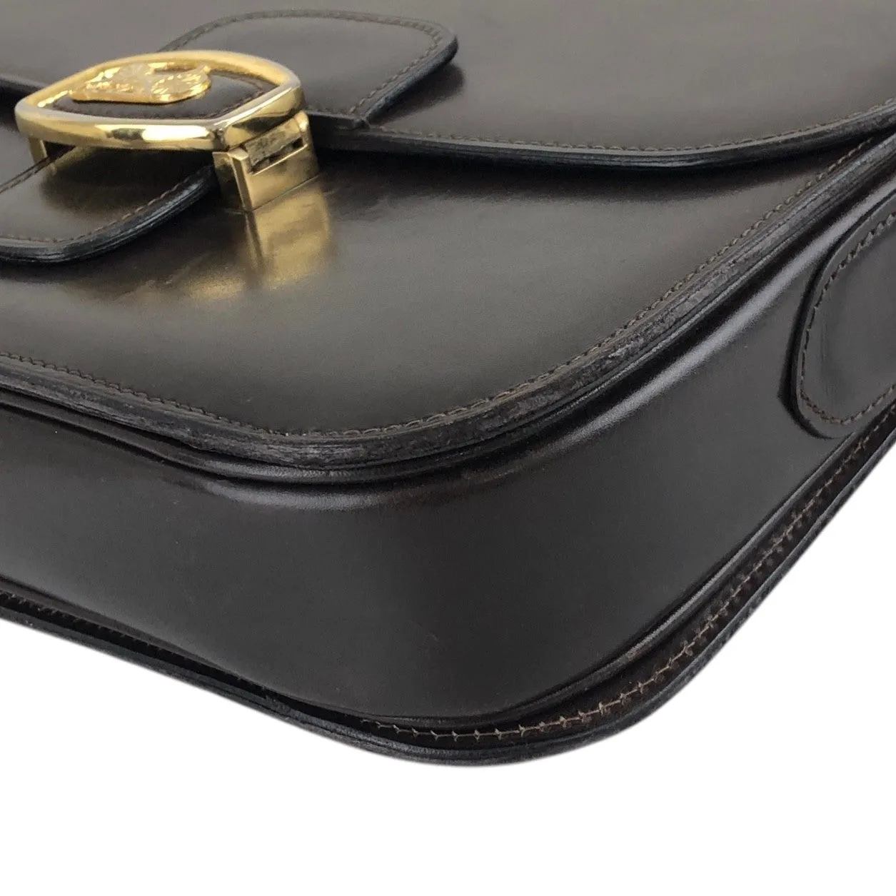 CELINE Horse Carriage Shoulder bag Brown Vintage 2cihe5