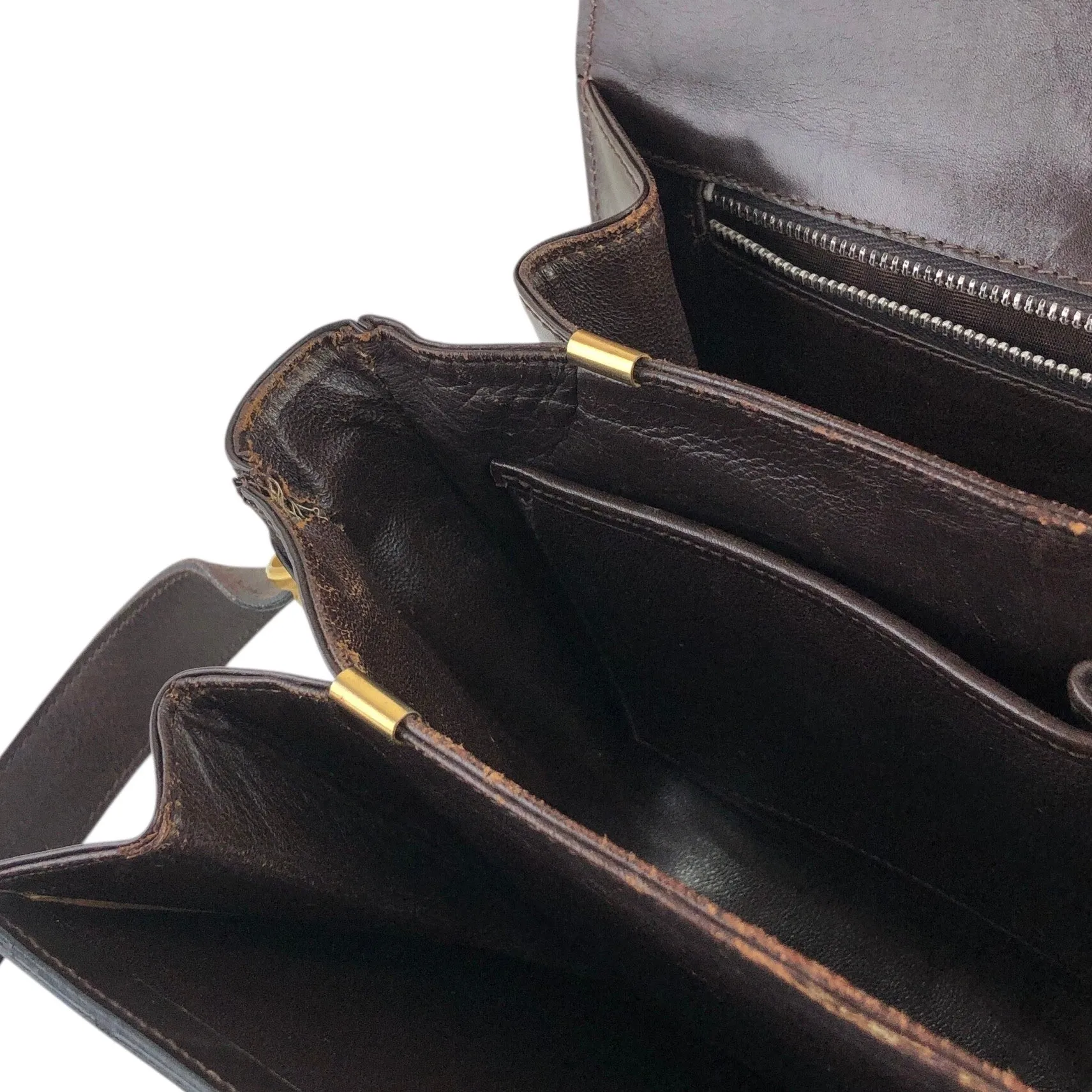 CELINE Horse Carriage Shoulder bag Brown Vintage 2cihe5