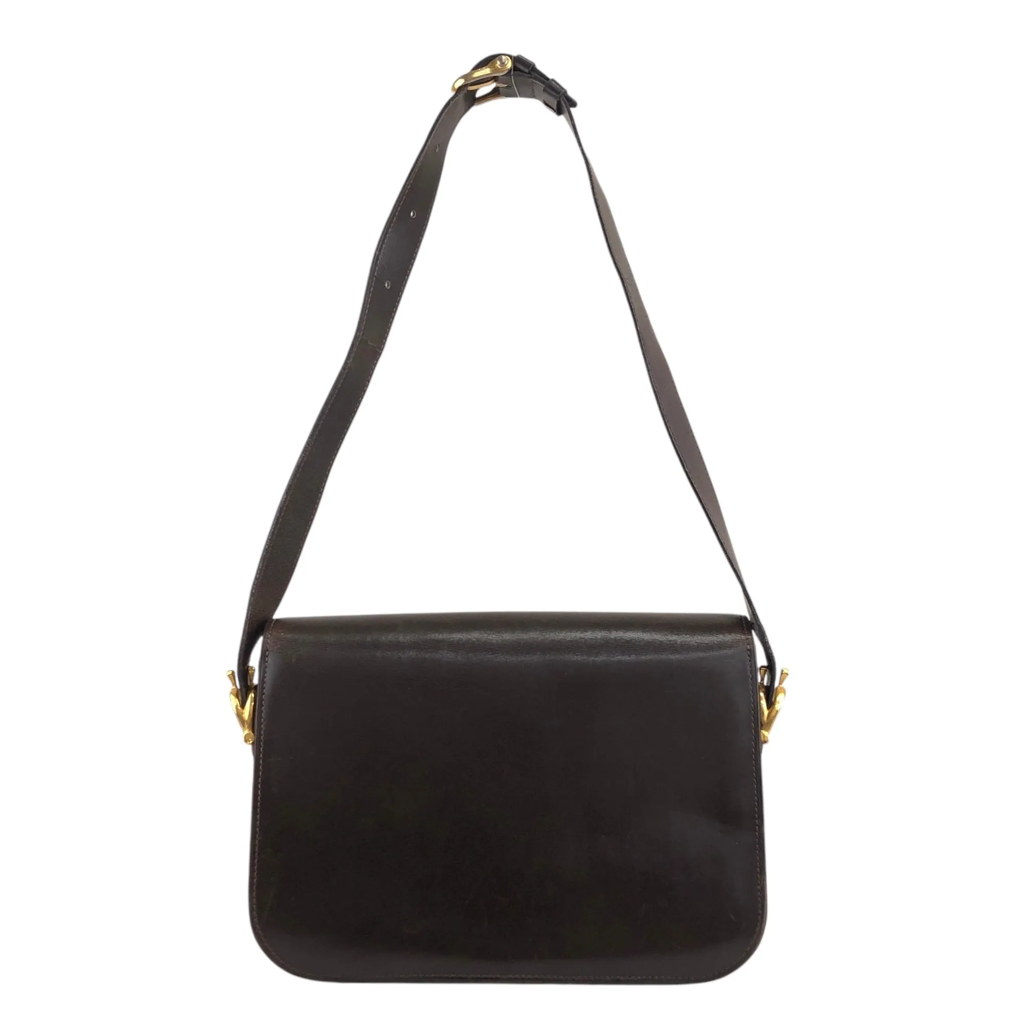 CELINE Horse Carriage Shoulder bag Brown Vintage 2cihe5