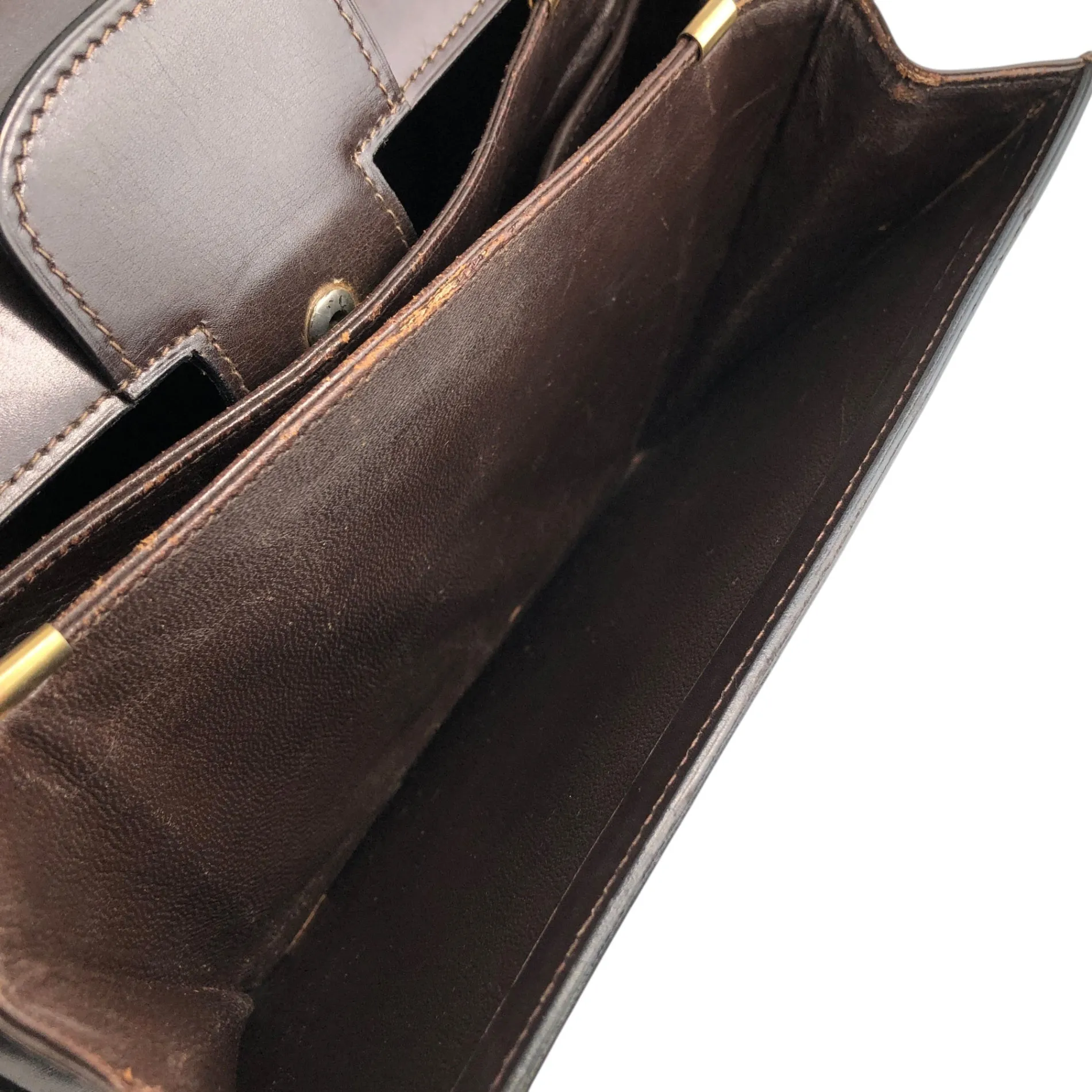 CELINE Horse Carriage Shoulder bag Brown Vintage 2cihe5