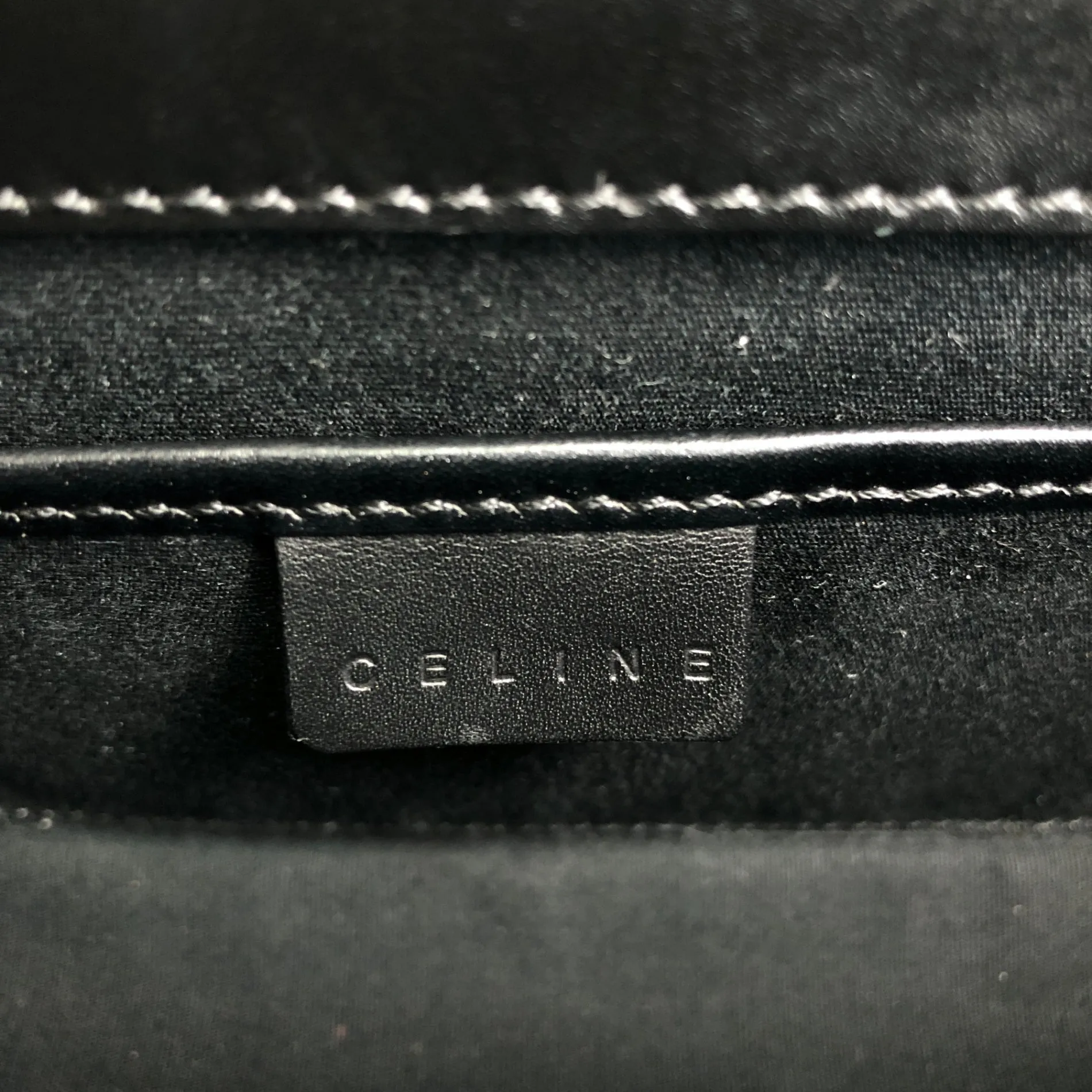 CELINE Logo Shoulder bag Black Vintage z7yz82