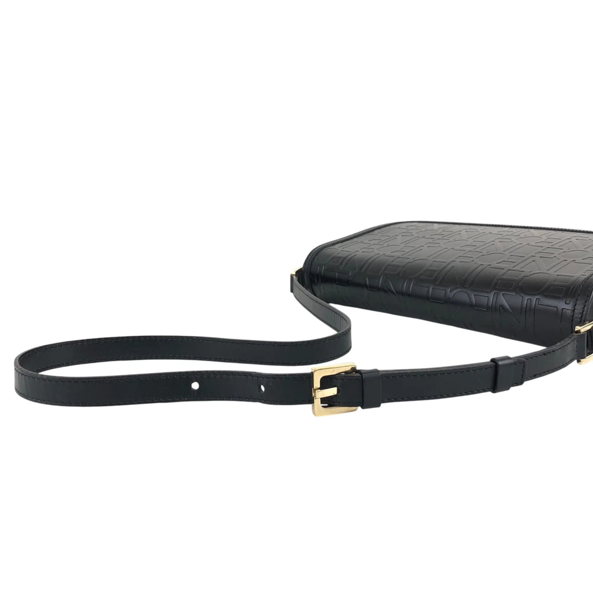 CELINE Logo Shoulder bag Black Vintage z7yz82