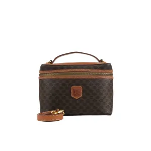 CELINE Macadam Blason Two-way Handbag Shoulder bag Vanity bag Brown Vintage cadu5h