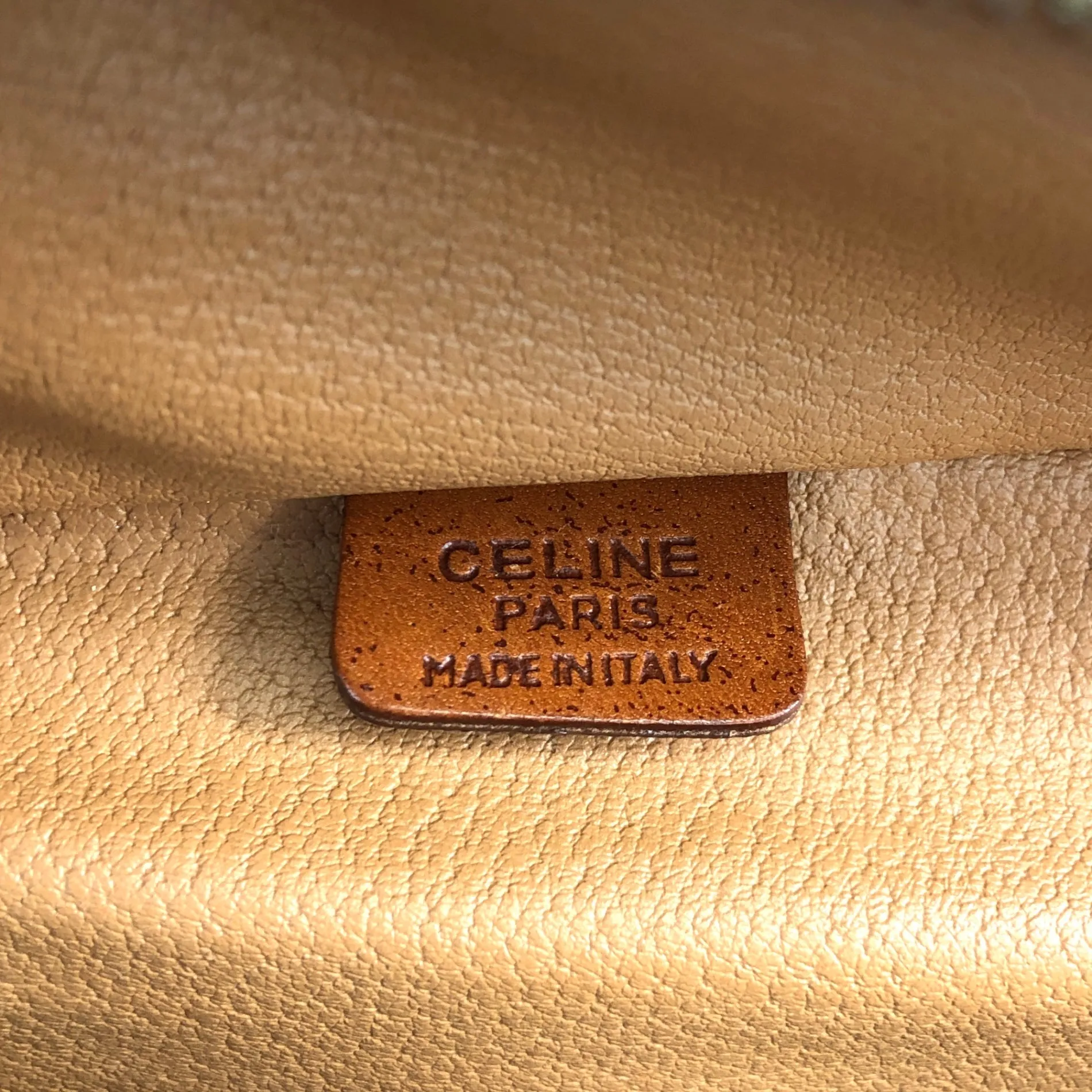 CELINE Macadam Blason Two-way Handbag Shoulder bag Vanity bag Brown Vintage cadu5h