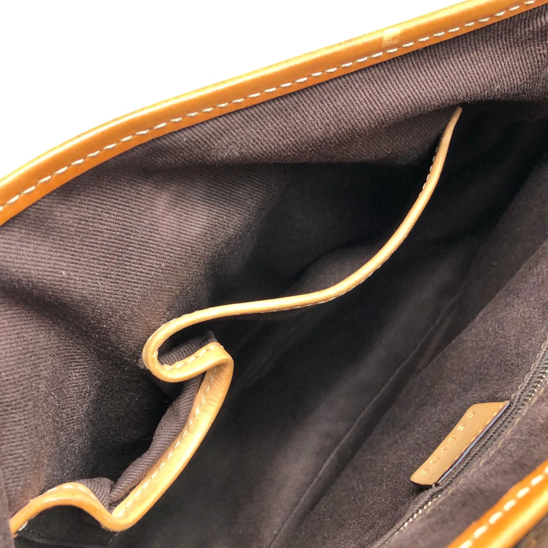 CELINE Macadam Double Pocket Shoulder bag Brown Vintage a3bmb4