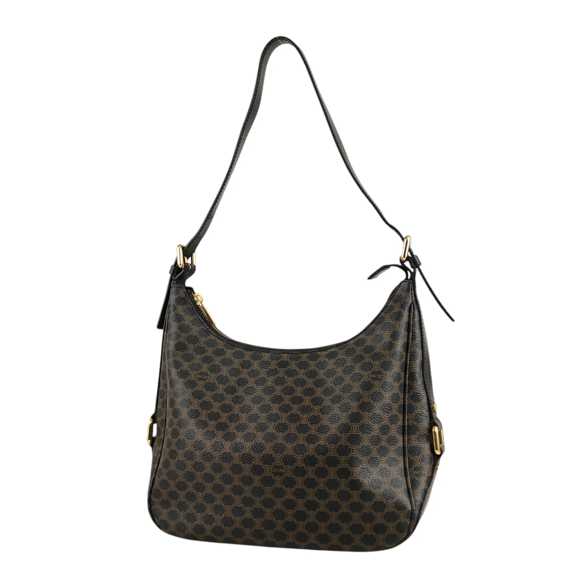 CELINE Macadam Shoulder bag Hobobag Black Vintage rfz7ad