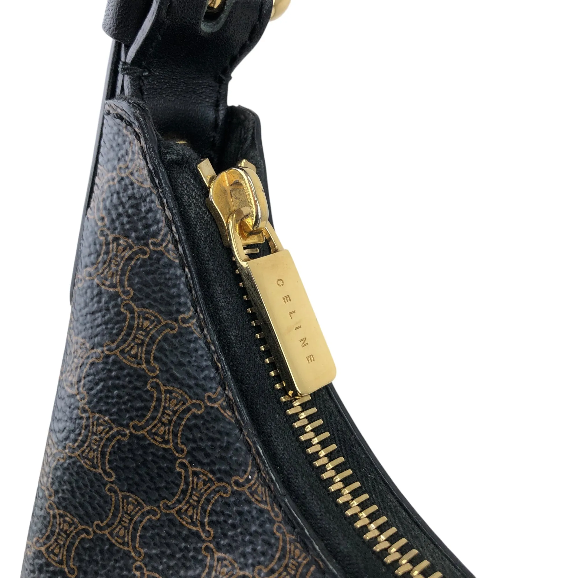 CELINE Macadam Shoulder bag Hobobag Black Vintage rfz7ad