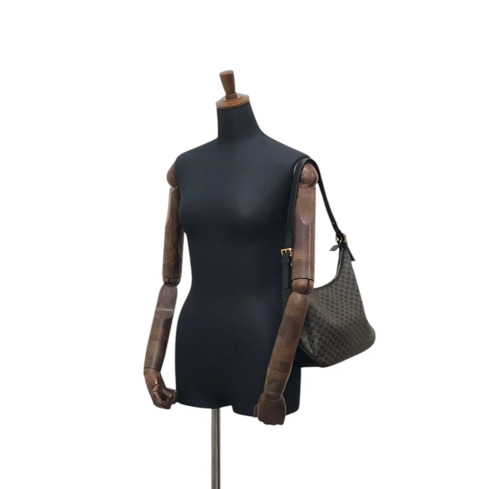 CELINE Macadam Shoulder bag Hobobag Black Vintage rfz7ad