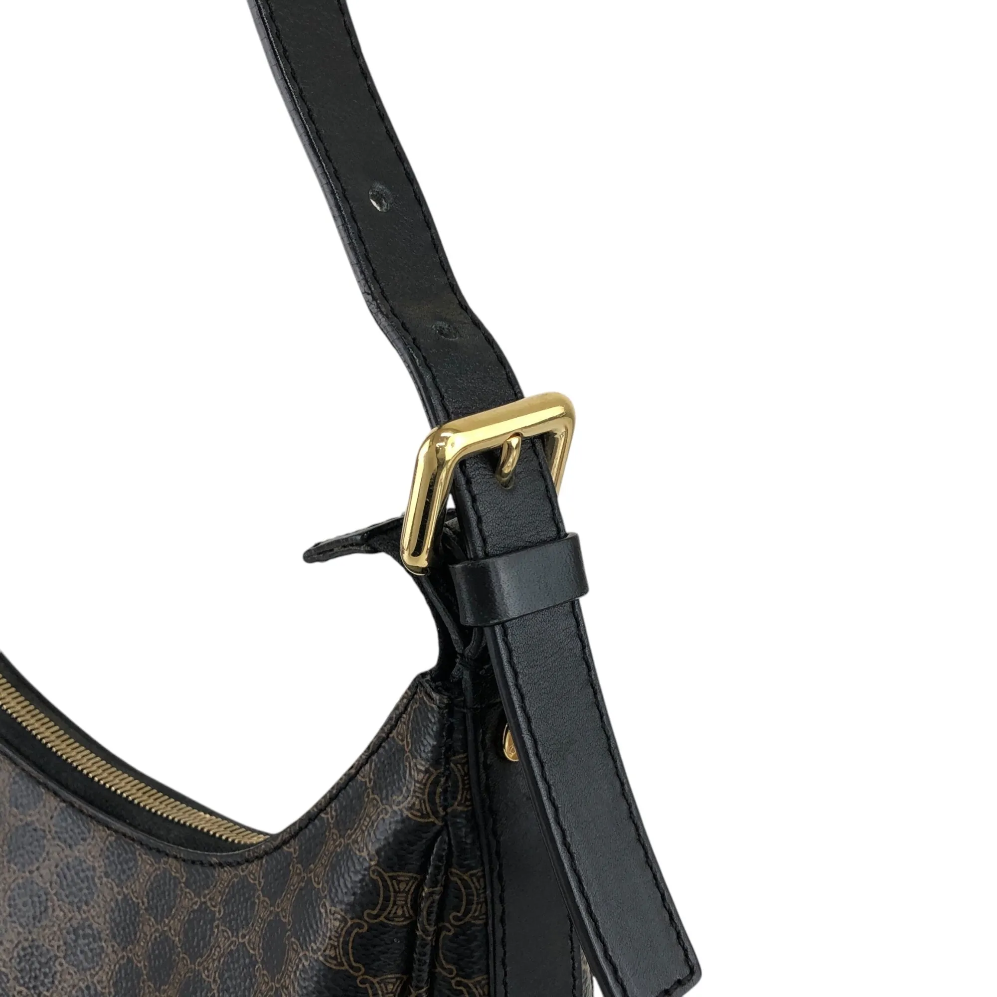CELINE Macadam Shoulder bag Hobobag Black Vintage rfz7ad