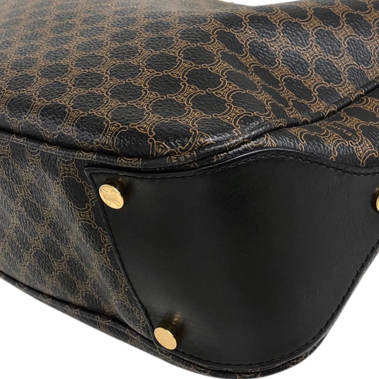 CELINE Macadam Shoulder bag Hobobag Black Vintage rfz7ad