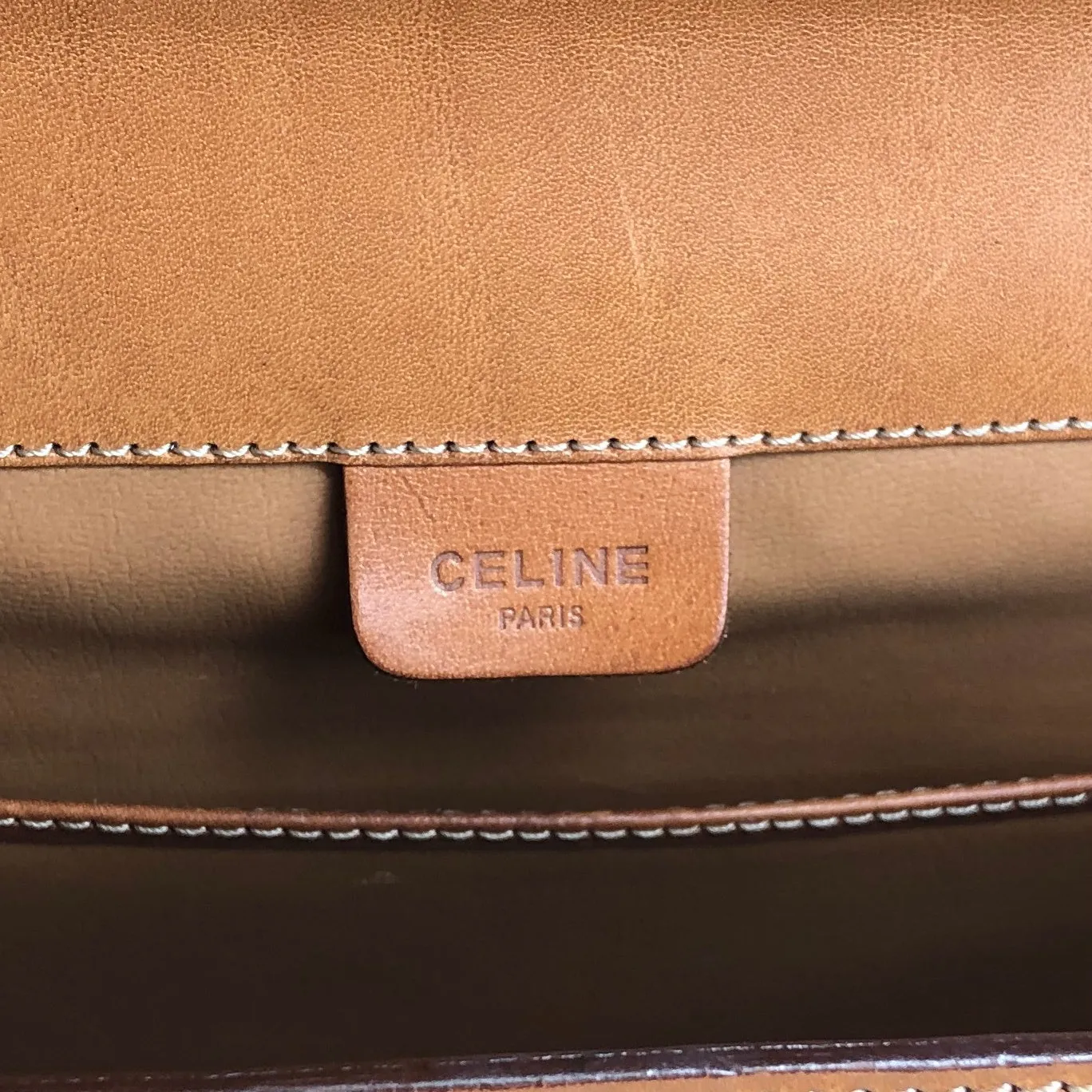 CELINE Macadam Turn Lock Shoulder bag Brown Vintage wgfg5n