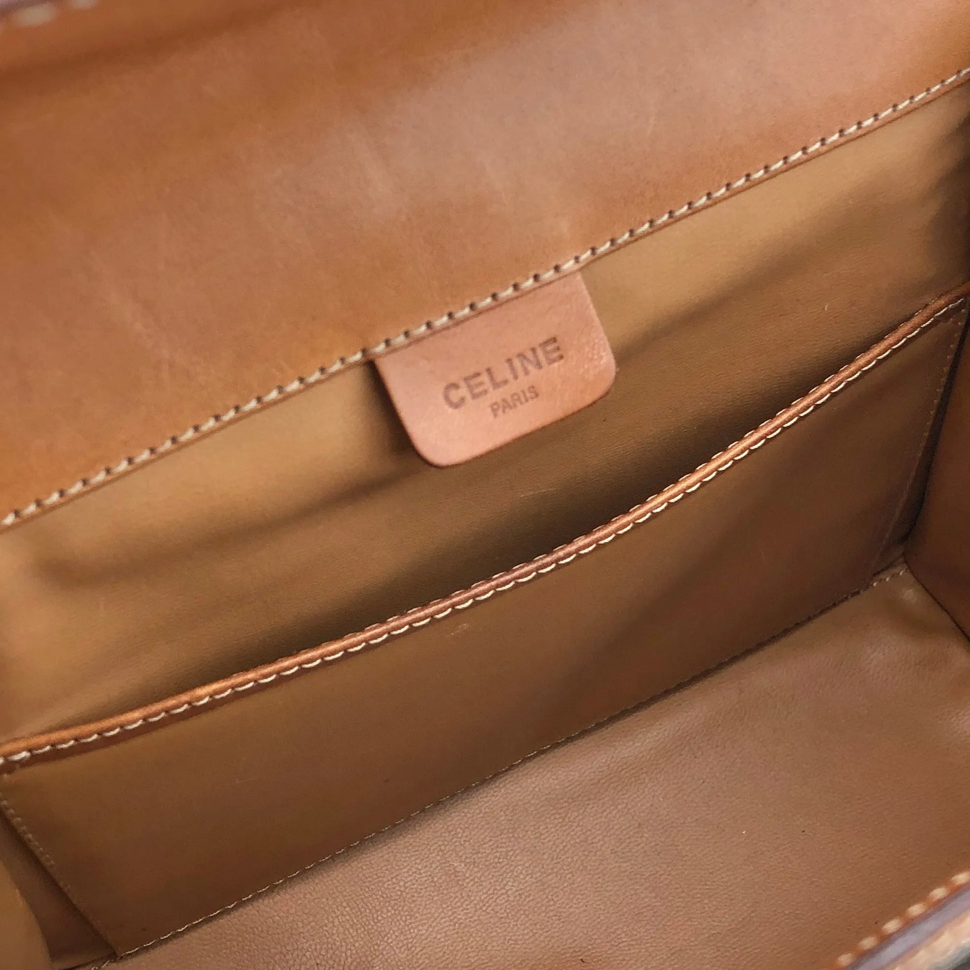 CELINE Macadam Turn Lock Shoulder bag Brown Vintage wgfg5n