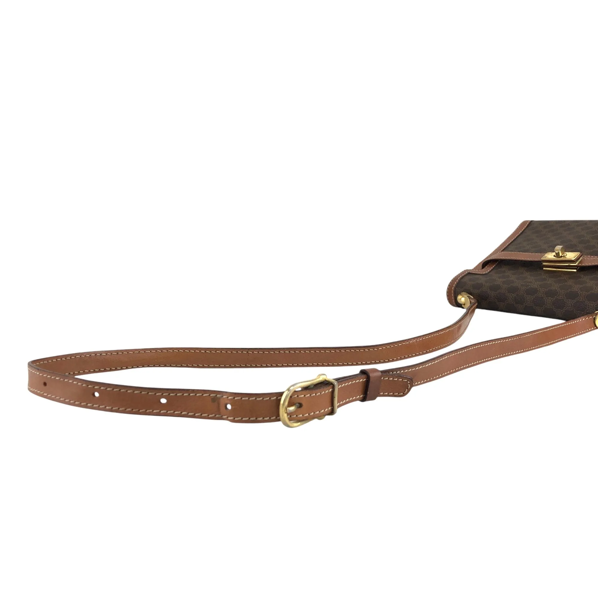 CELINE Macadam Turn Lock Shoulder bag Brown Vintage wgfg5n