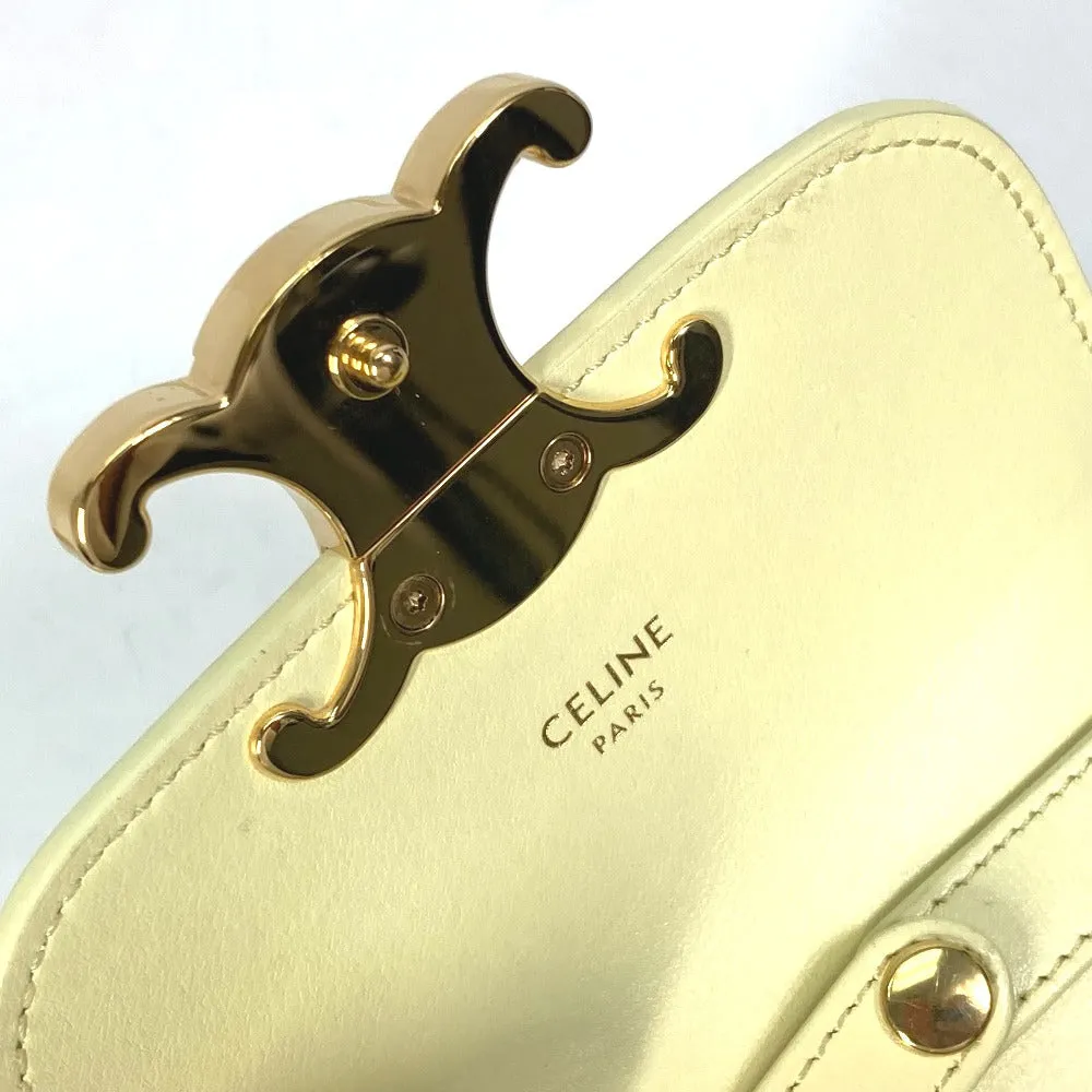 CELINE Shoulder Bag 10I513DPV.11OY leather yellow Shiny calfskin mini triomphe Women Used