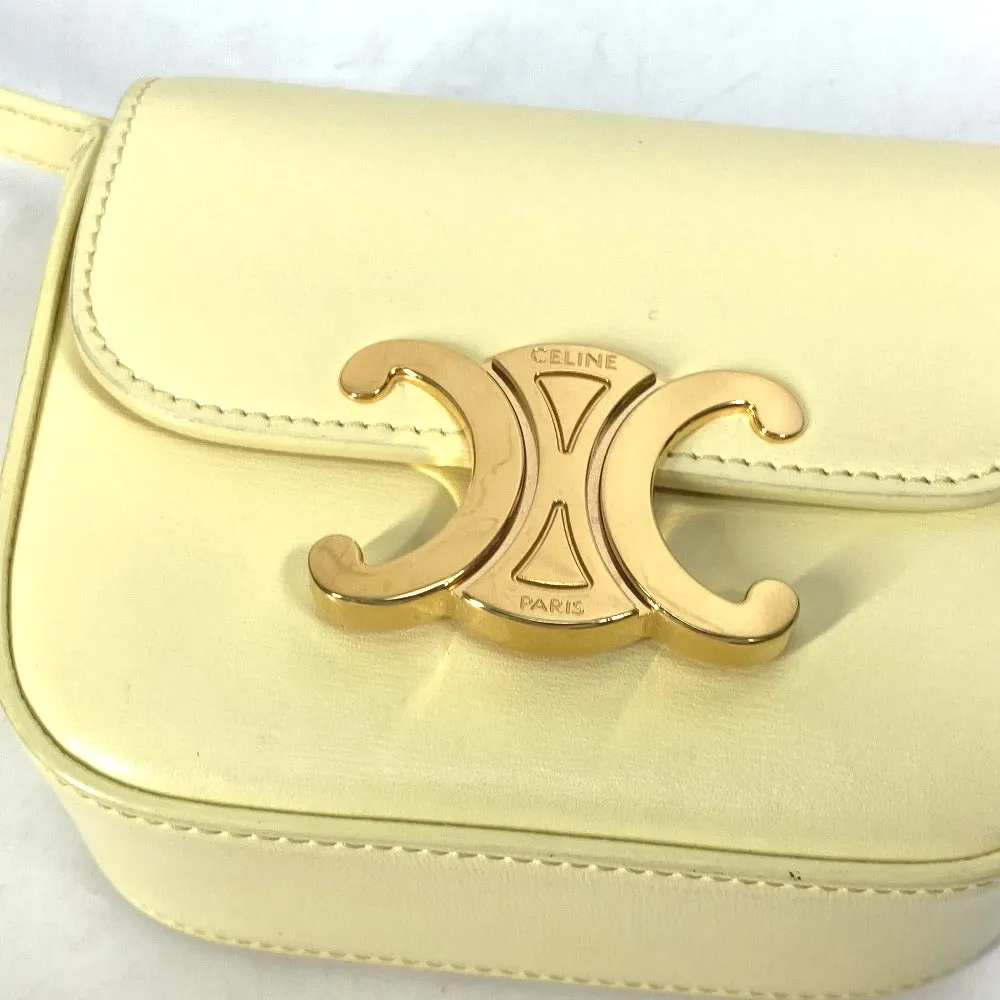 CELINE Shoulder Bag 10I513DPV.11OY leather yellow Shiny calfskin mini triomphe Women Used