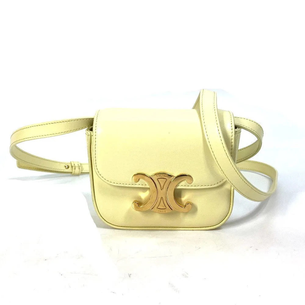 CELINE Shoulder Bag 10I513DPV.11OY leather yellow Shiny calfskin mini triomphe Women Used
